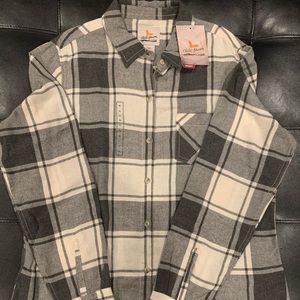 Classic Lightweight Flannel White and Heather Gray